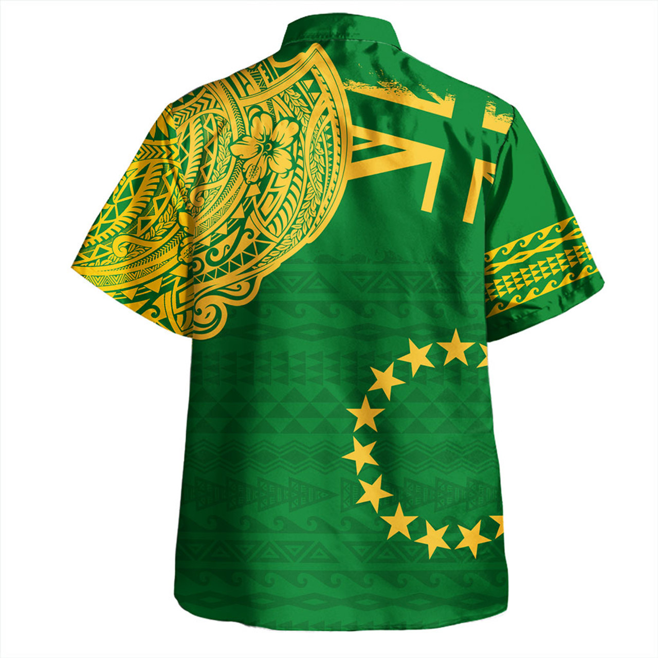 Cook Islands Hawaiian Shirt Tribal Flag With Coat Of Arms