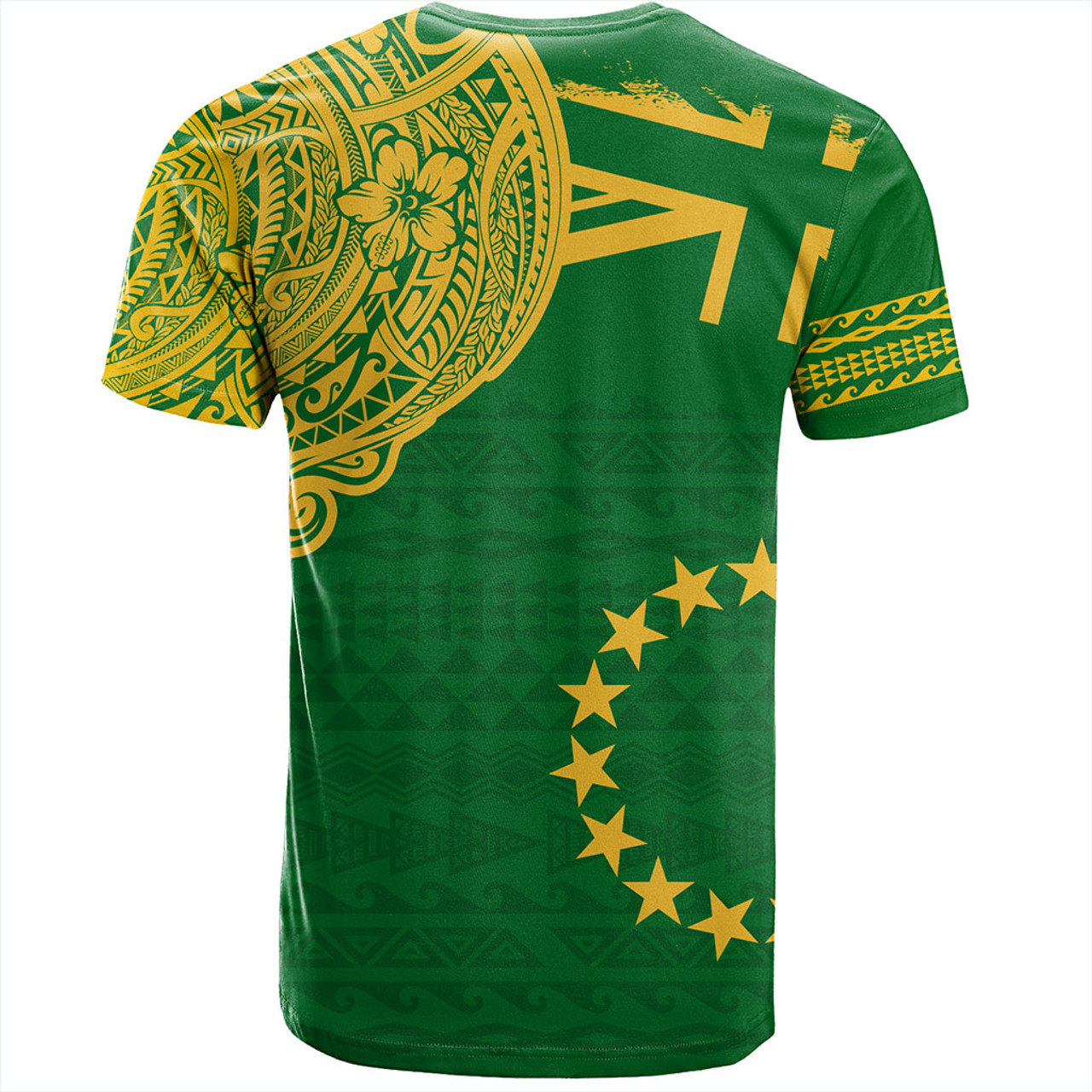 Cook Islands T-Shirt Tribal Flag With Coat Of Arms