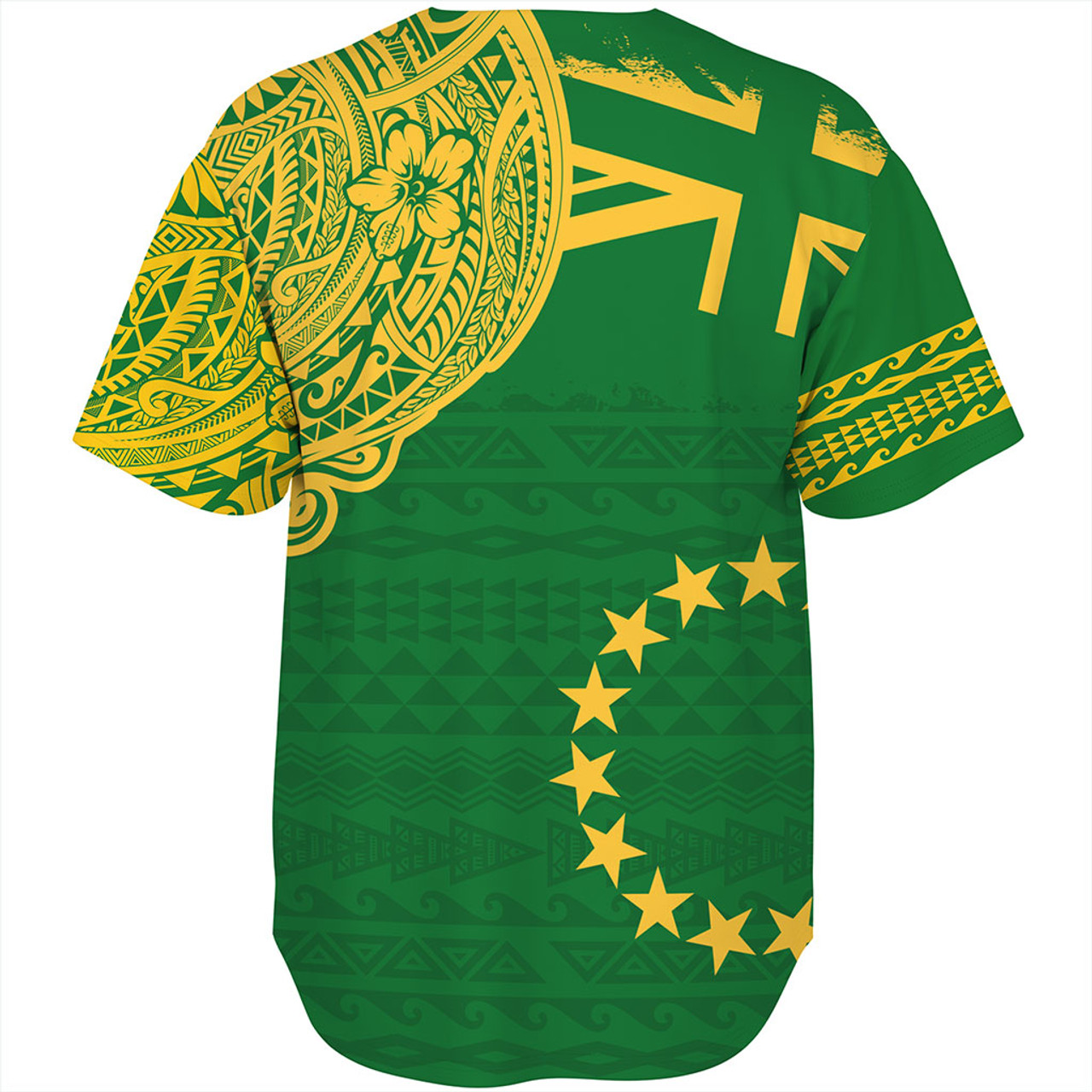 Cook Islands Baseball Shirt Tribal Flag With Coat Of Arms