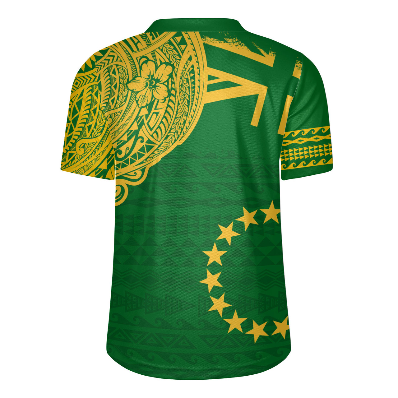 Cook Islands Rugby Jersey Tribal Flag With Coat Of Arms