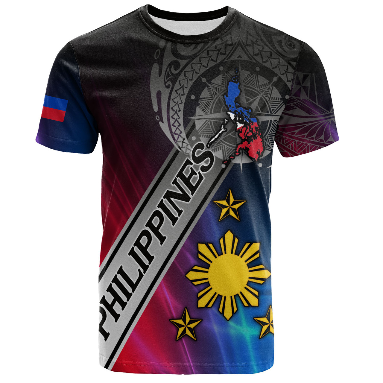 Philippines Filipinos T-Shirt Seal Map Curve Style