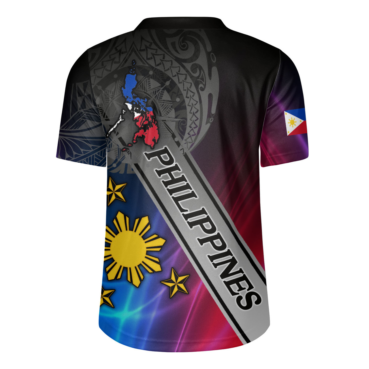 Philippines Filipinos Rugby Jersey Seal Map Curve Style