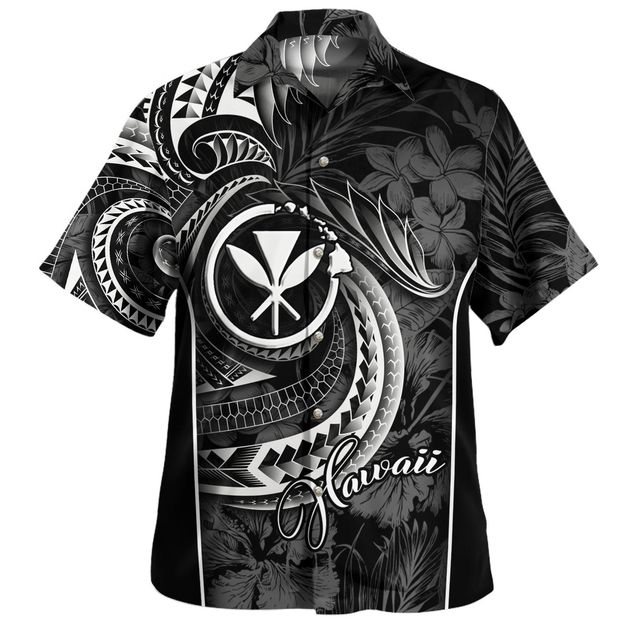 Hawaii Custom Personalised Hawaiian Shirt Polynesian Patterns Tropical Flowers Curve Style