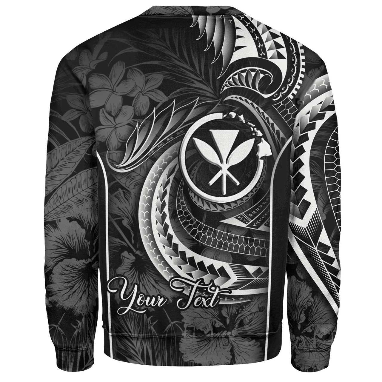 Hawaii Custom Personalised Sweatshirt Polynesian Patterns Tropical Flowers Curve Style