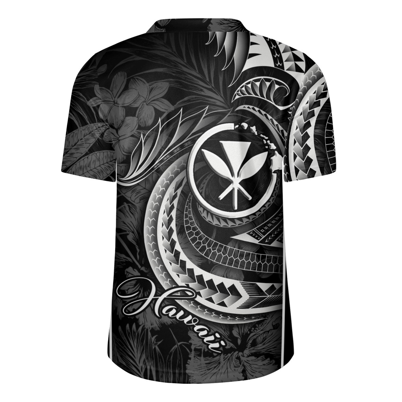 Hawaii Custom Personalised Rugby Jersey Polynesian Patterns Tropical Flowers Curve Style