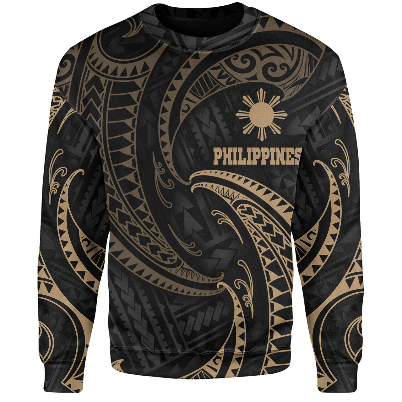 Philippines Filipinos Sweatshirt Gold Tribal Wave