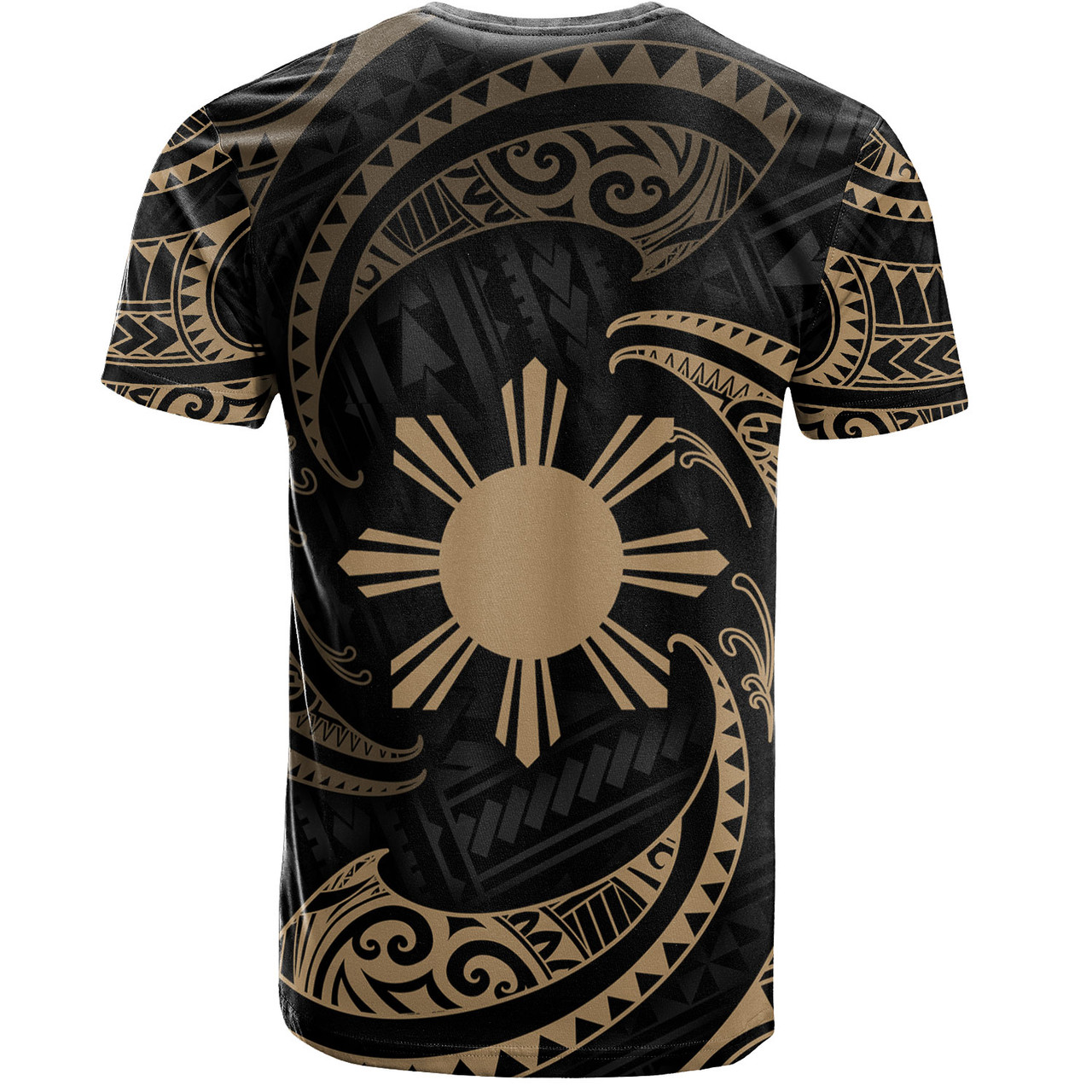 Philippines Filipinos T-Shirt Gold Tribal Wave