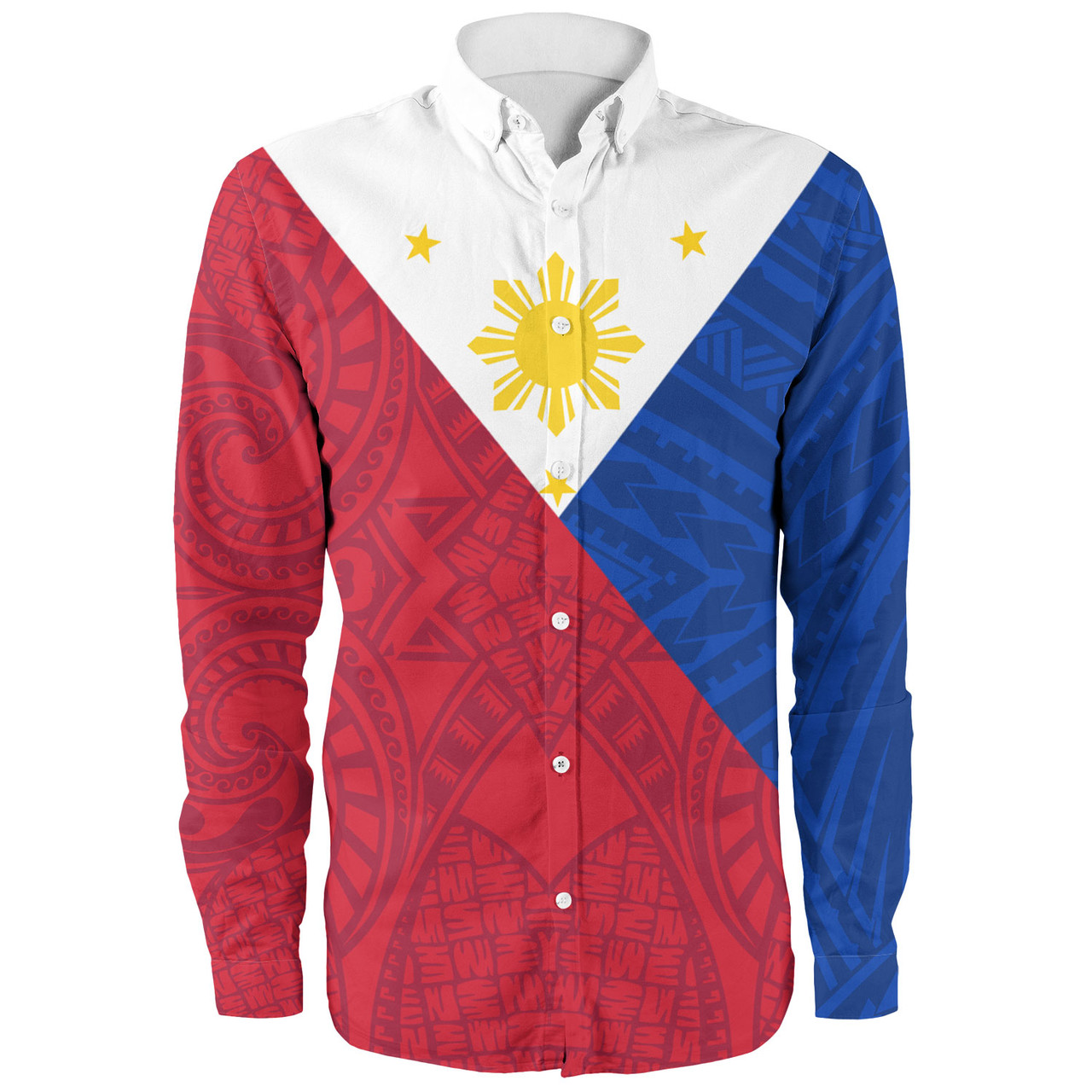 Philippines Filipinos Long Sleeve Shirt Flag Style