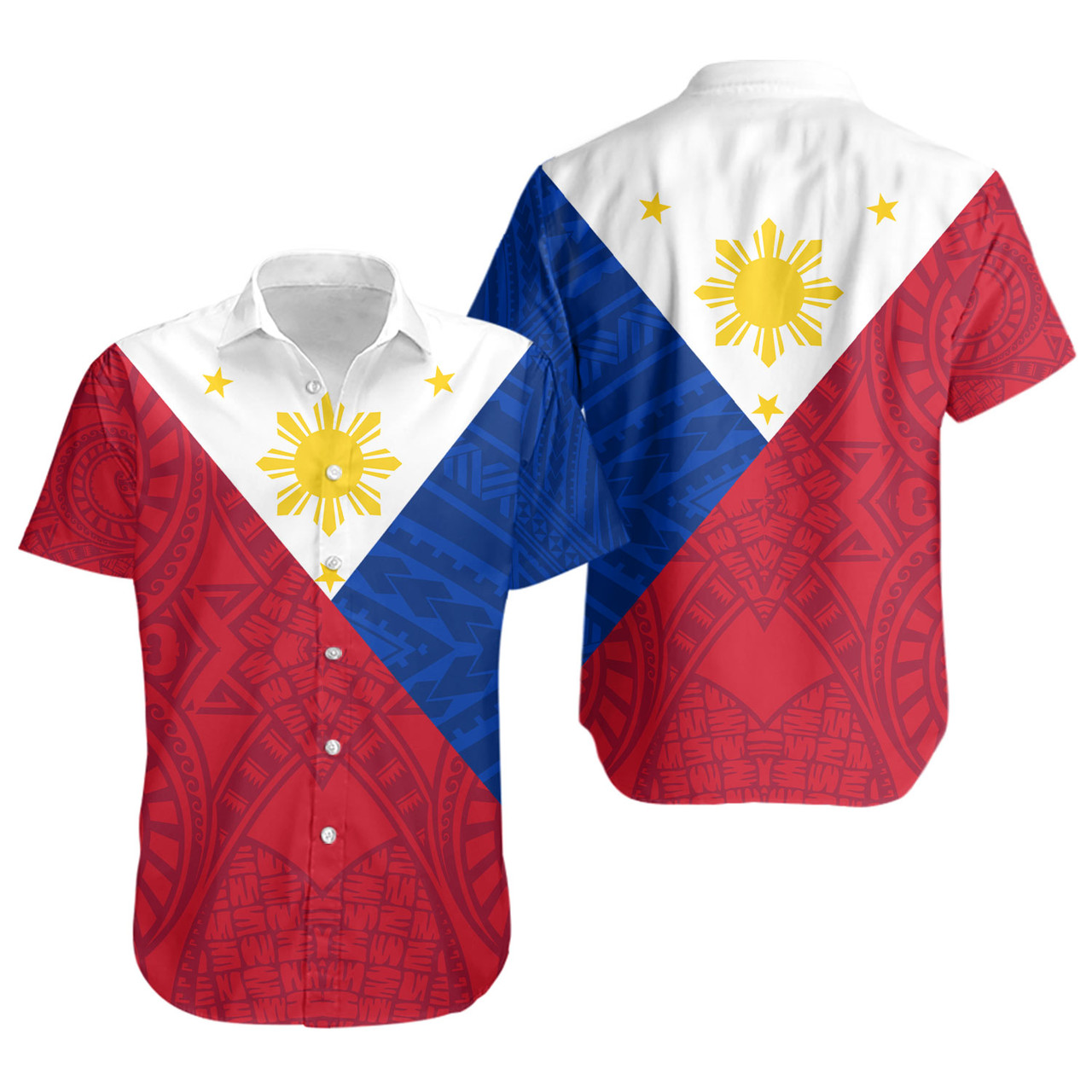 Philippines Filipinos Short Sleeve Shirt Flag Style