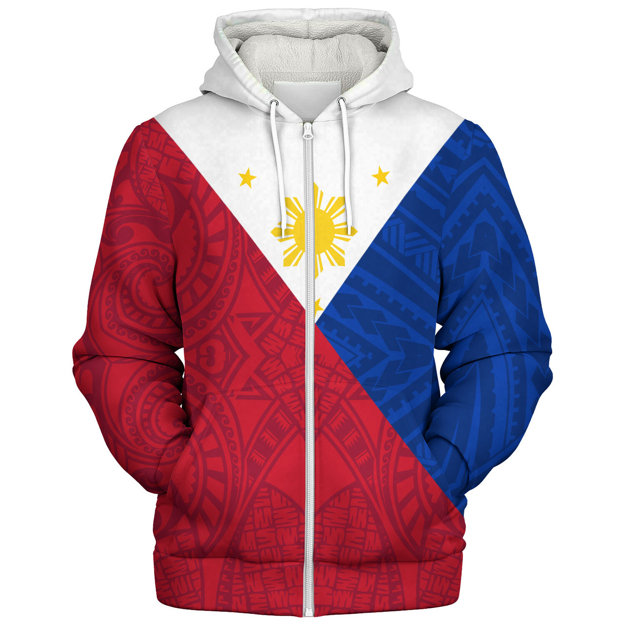 Philippines Filipinos Sherpa Hoodie Flag Style