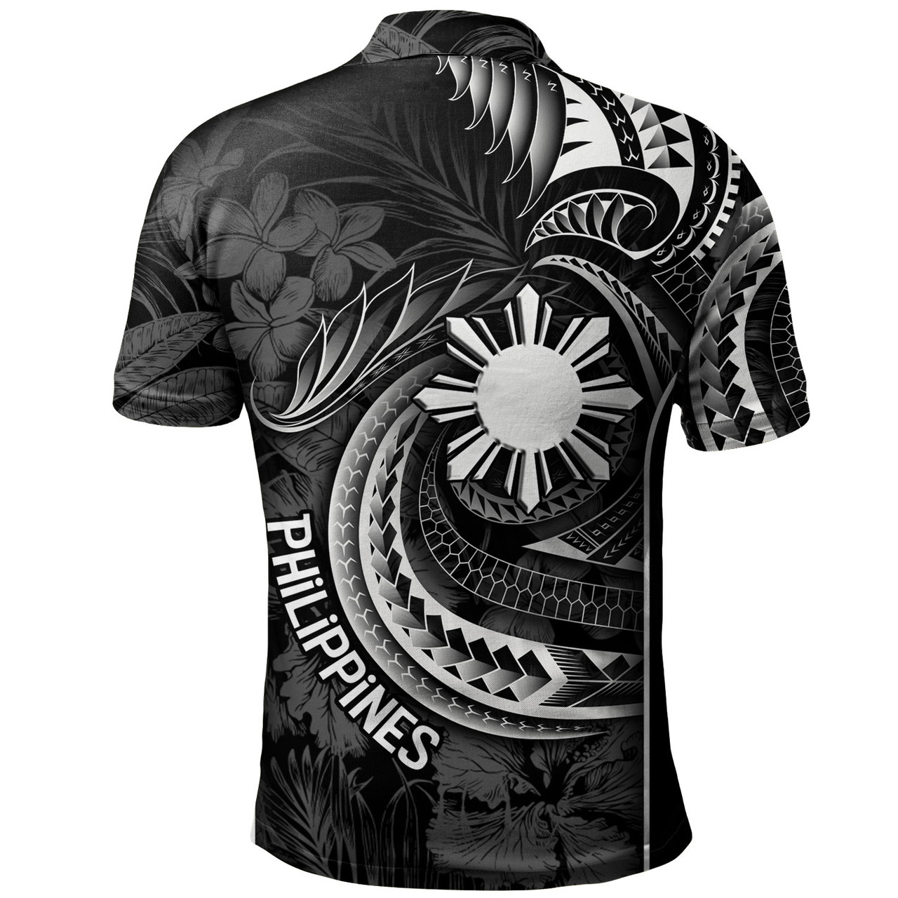 Philippines Filipinos Custom Personalised Polo Shirt Sun Tribal Patterns Tropical Flowers Curve Style