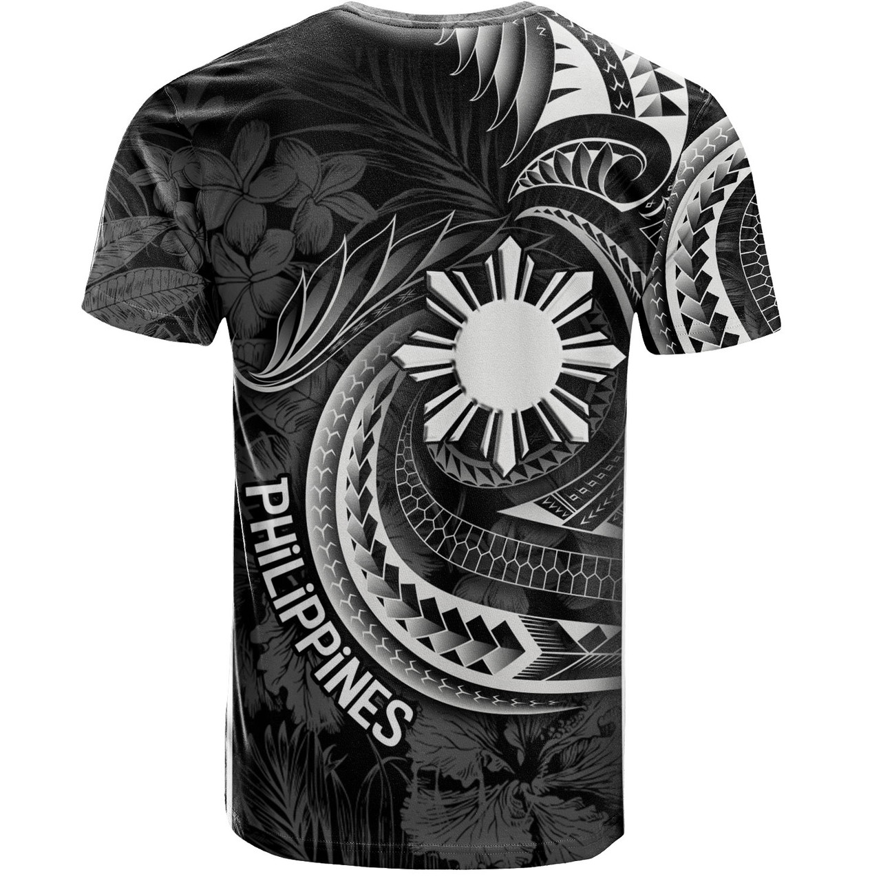 Philippines Filipinos Custom Personalised T-Shirt Sun Tribal Patterns Tropical Flowers Curve Style