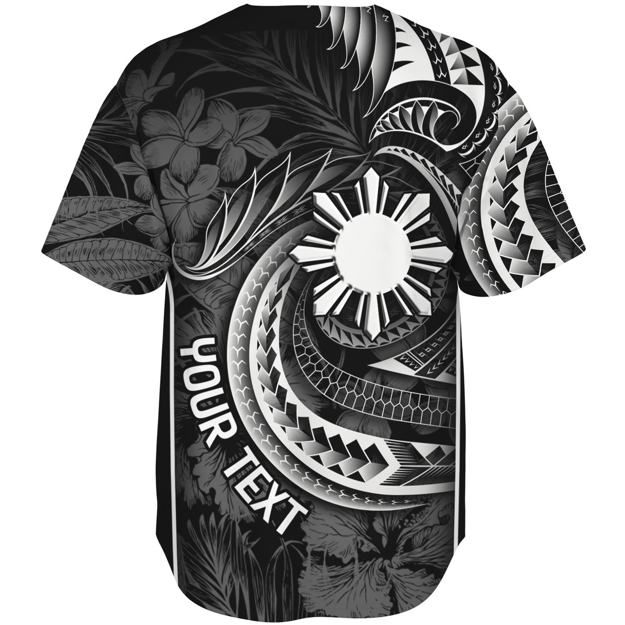 Philippines Filipinos Custom Personalised Baseball Shirt Sun Tribal Patterns Tropical Flowers Curve Style