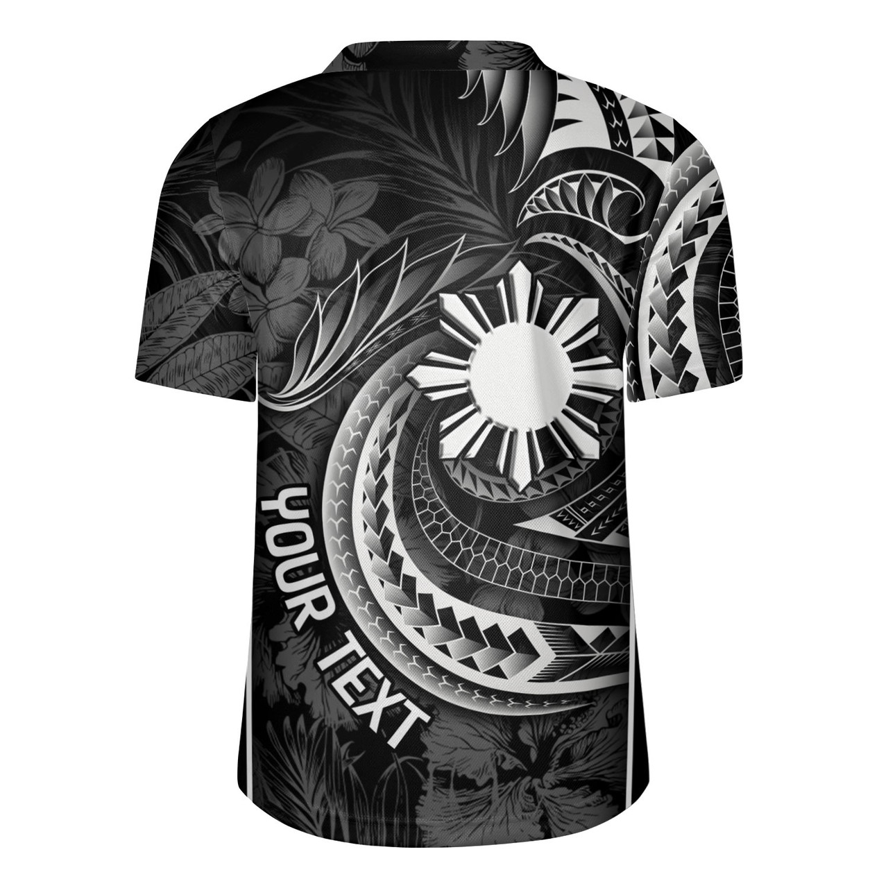 Philippines Filipinos Custom Personalised Rugby Jersey Sun Tribal Patterns Tropical Flowers Curve Style