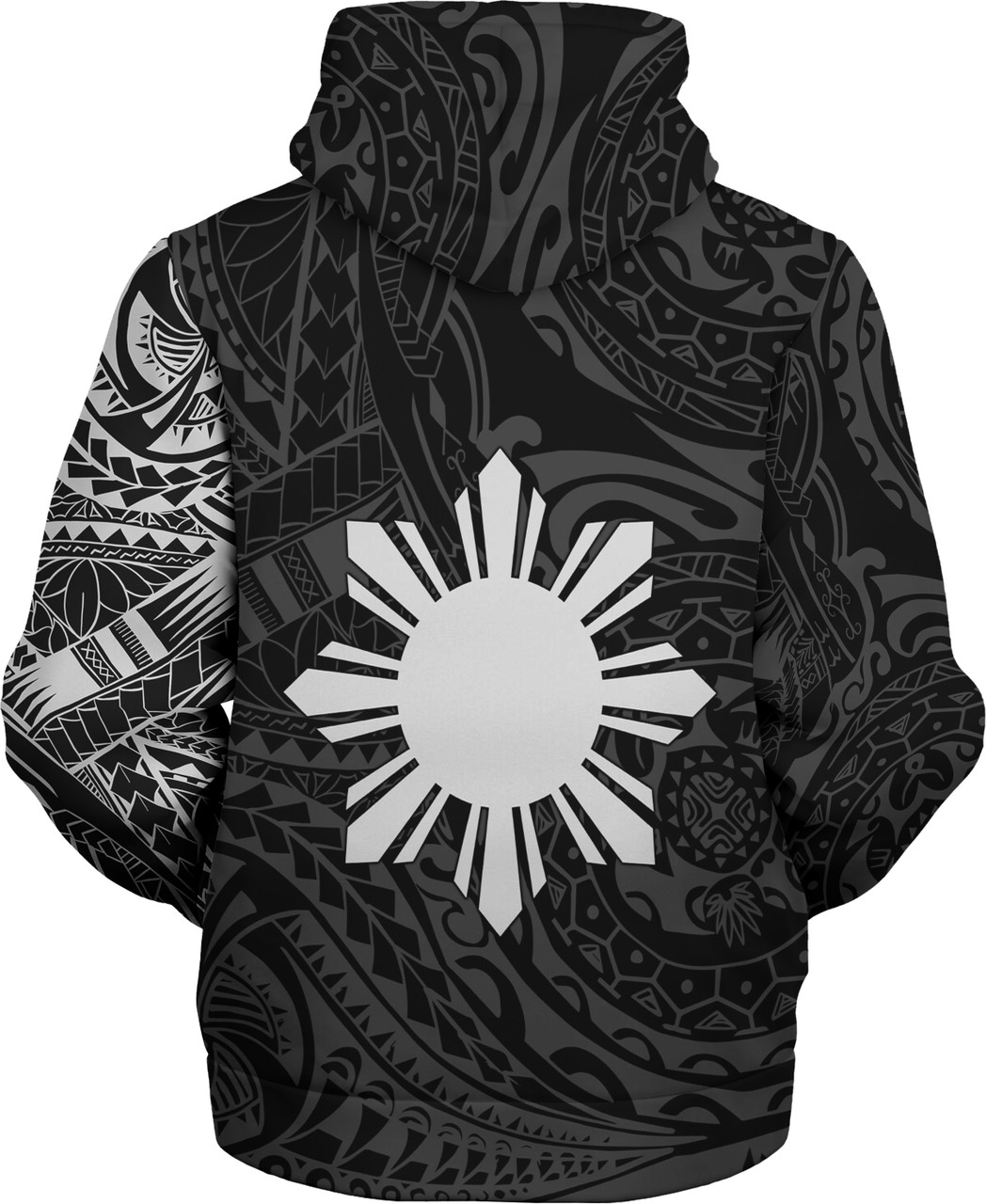 Philippines Filipinos Polynesian Tattoo Style Sherpa Hoodie