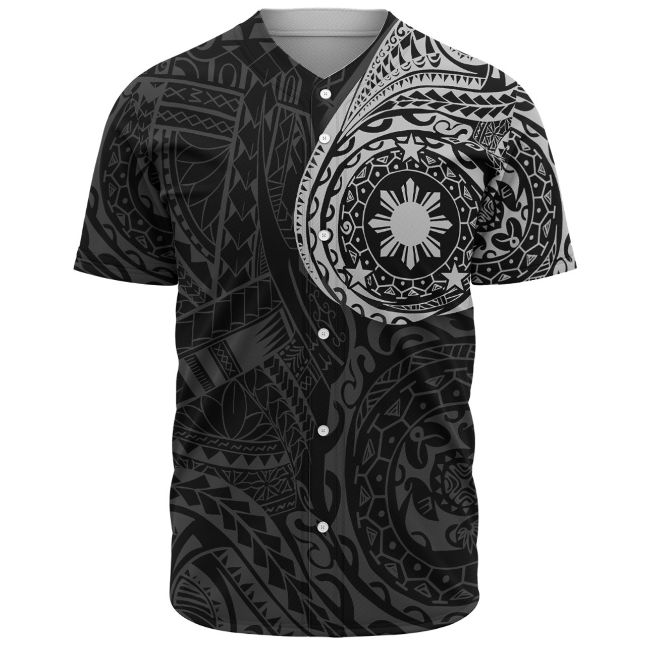 Philippines Filipinos Polynesian Tattoo Style Baseball Shirt