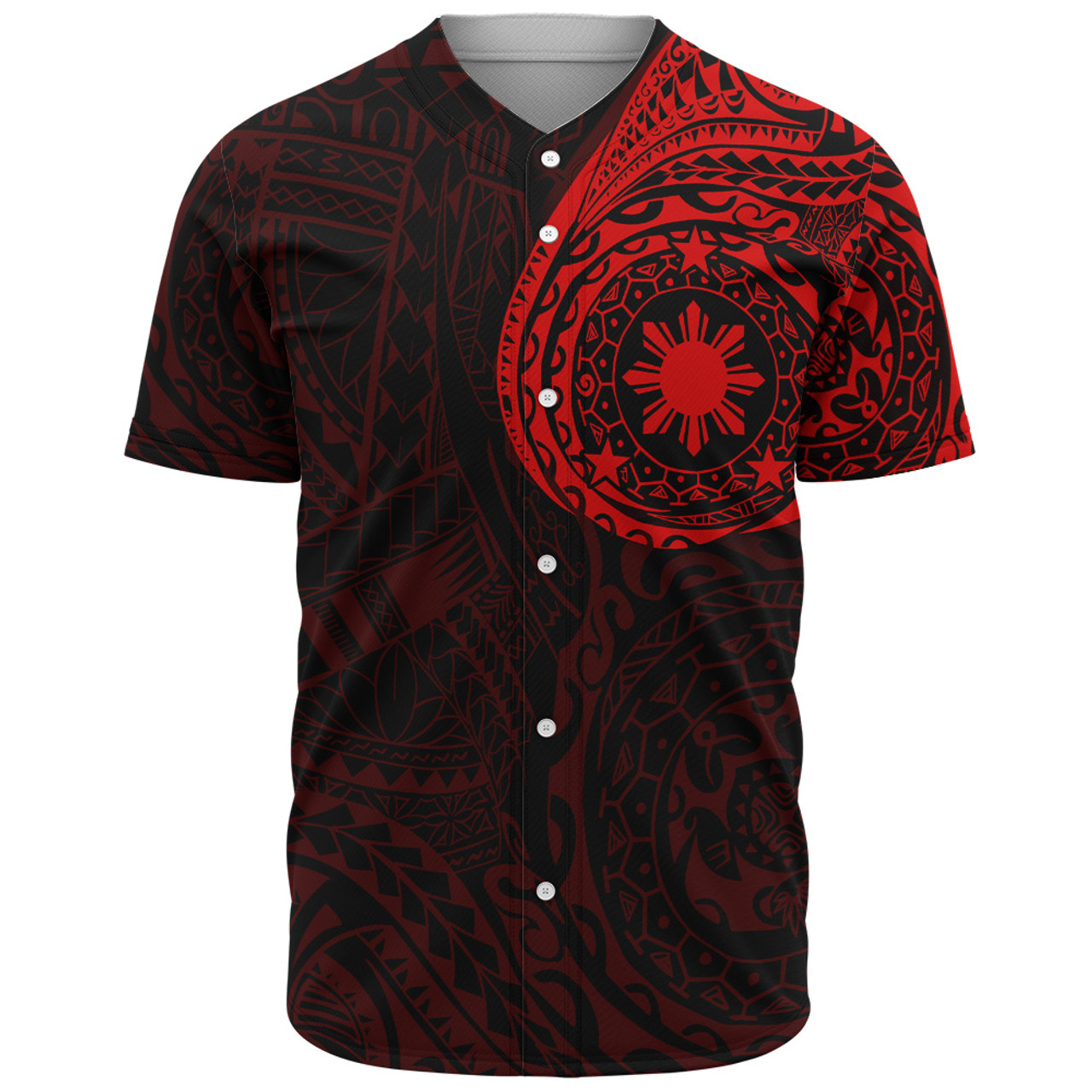 Philippines Filipinos Polynesian Tattoo Style Baseball Shirt