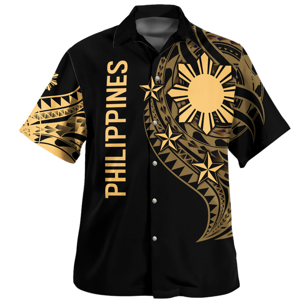 Philippines Filipinos Custom Personalised Hawaiian Shirt Tatau Gold Pattern