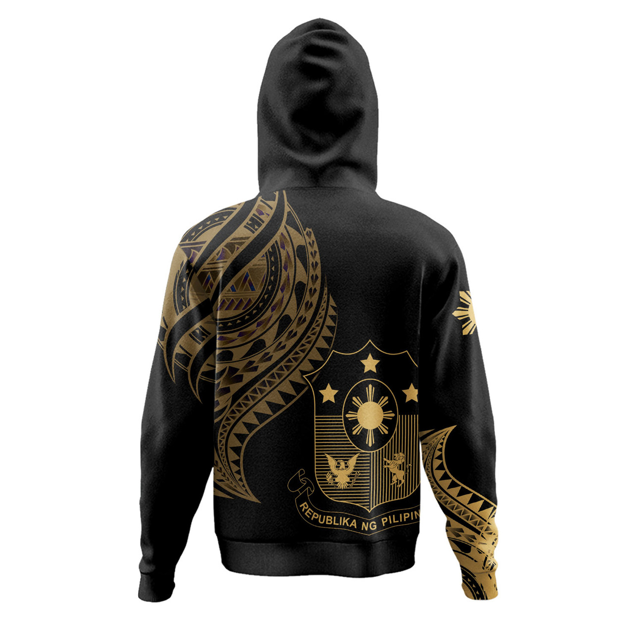 Philippines Filipinos Custom Personalised Hoodie Tatau Gold Pattern