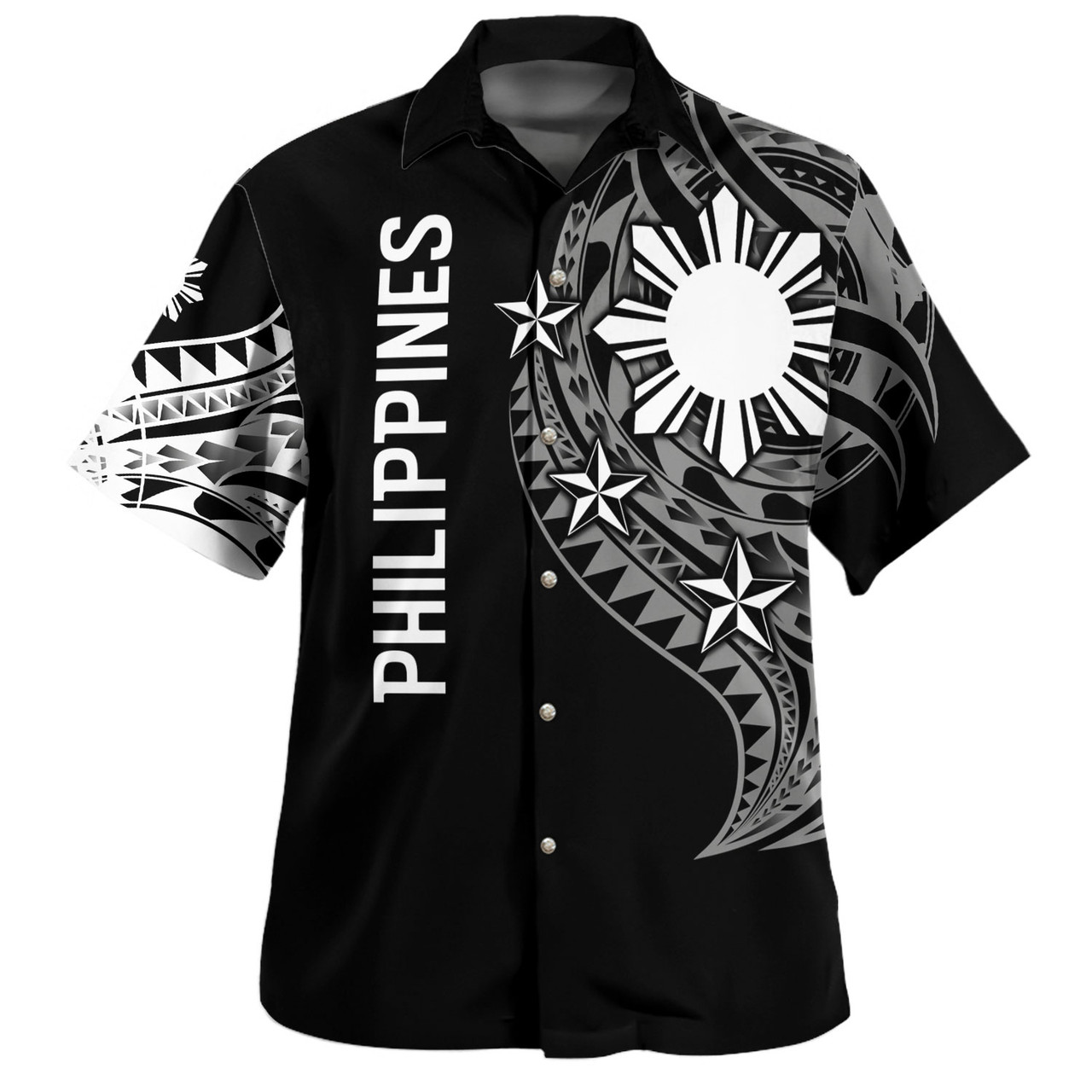 Philippines Filipinos Custom Personalised Hawaiian Shirt Tatau White Pattern