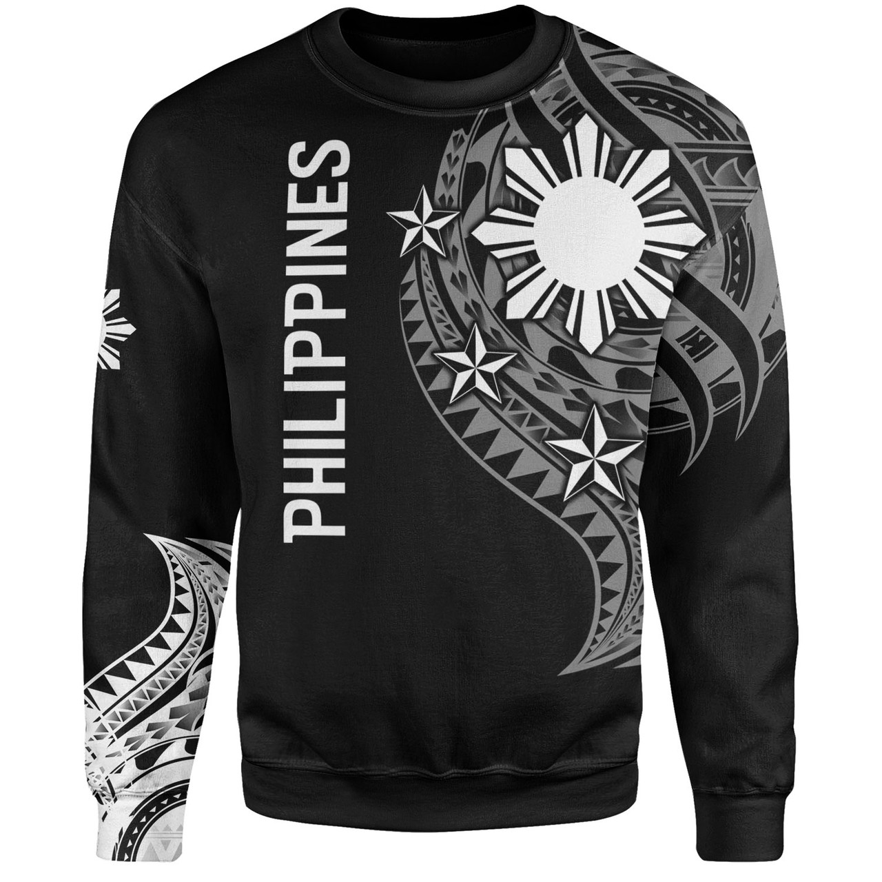 Philippines Filipinos Custom Personalised Sweatshirt Tatau White Pattern