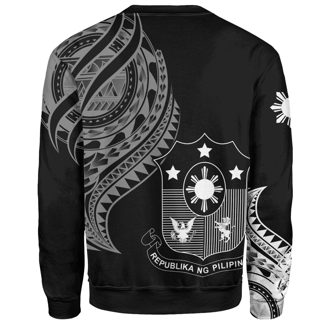 Philippines Filipinos Custom Personalised Sweatshirt Tatau White Pattern