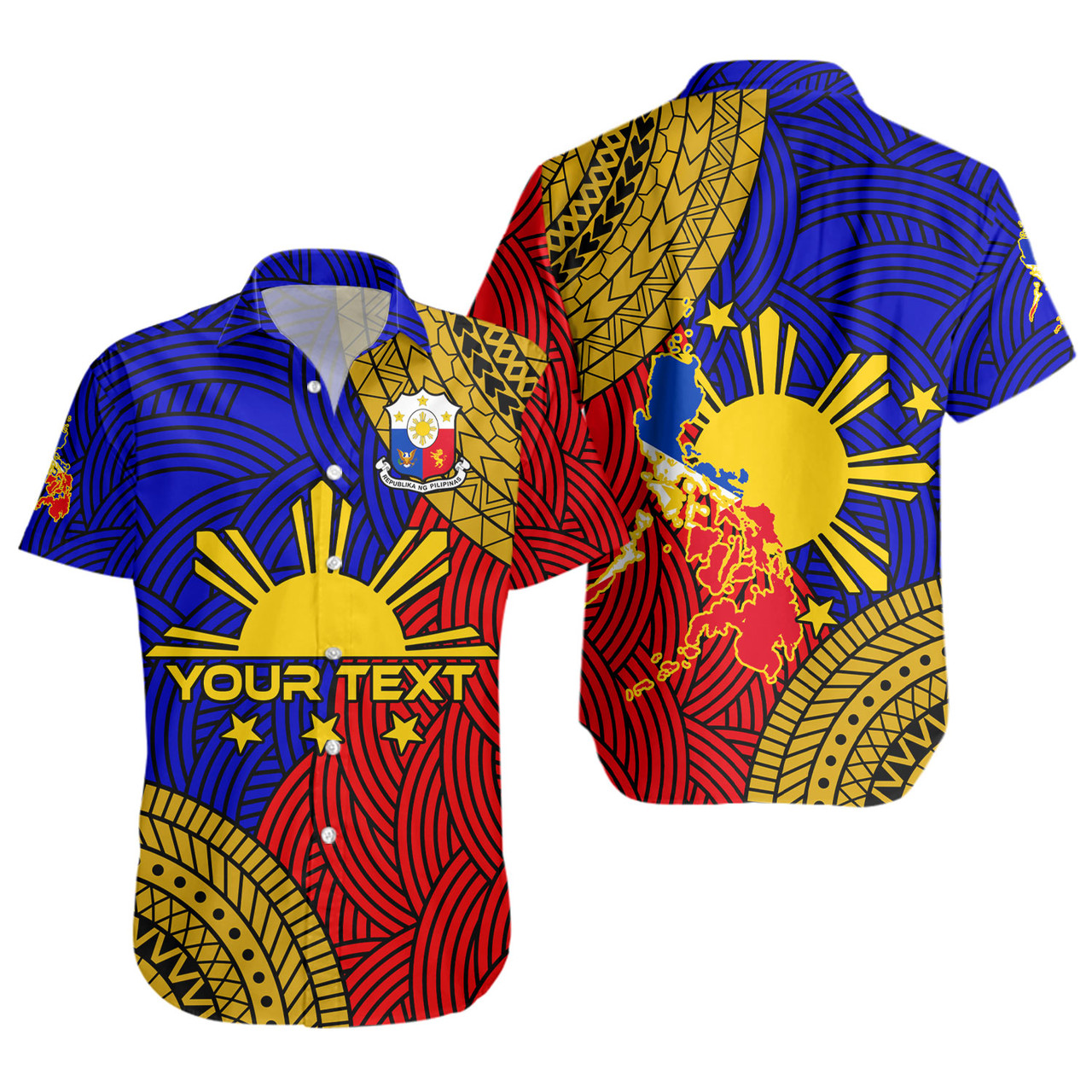 Philippines Filipinos Custom Personalised Short Sleeve Shirt Philippines Pride