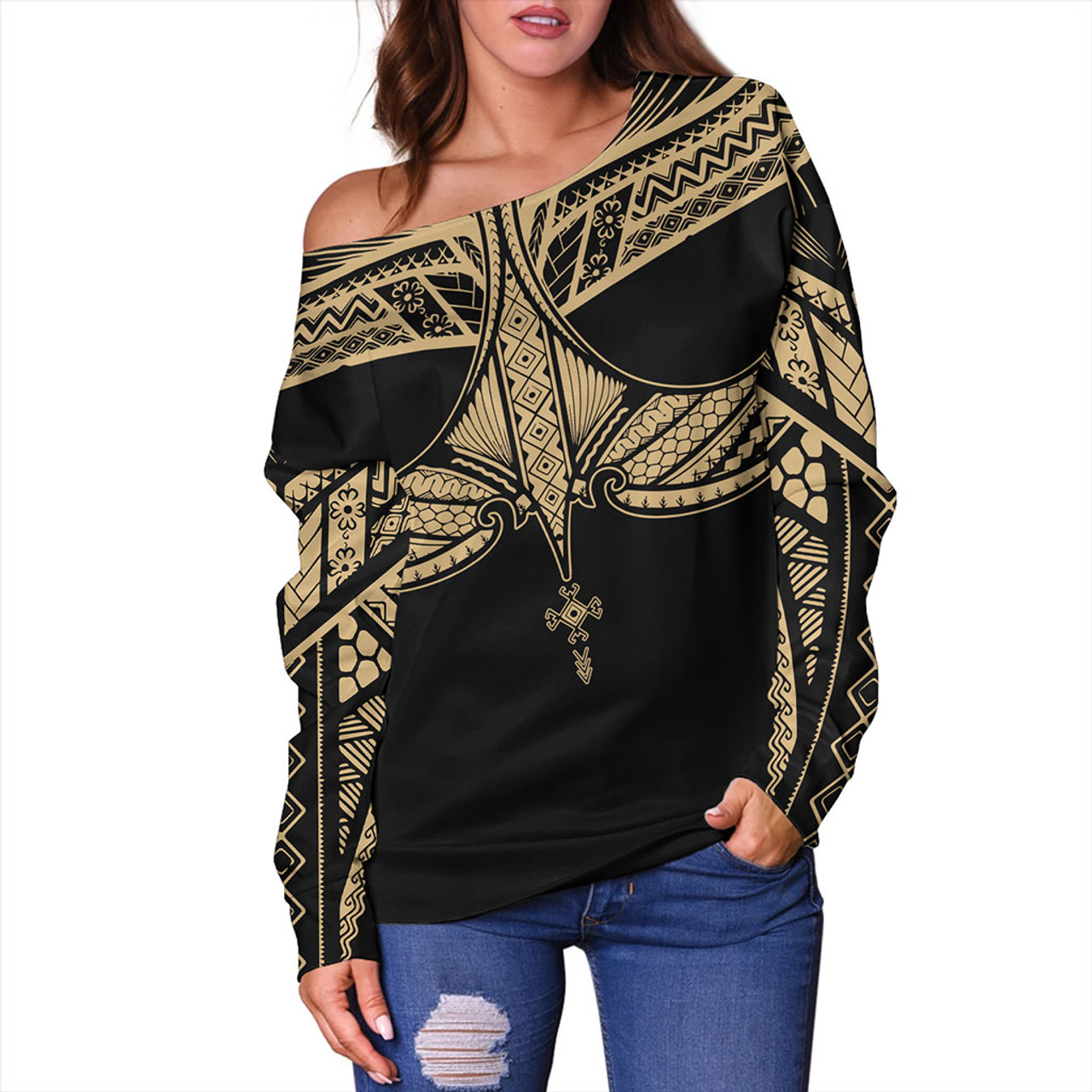 Philippines Filipinos Off Shoulder Sweatshirt Unique Filipino Tribal Tattoo