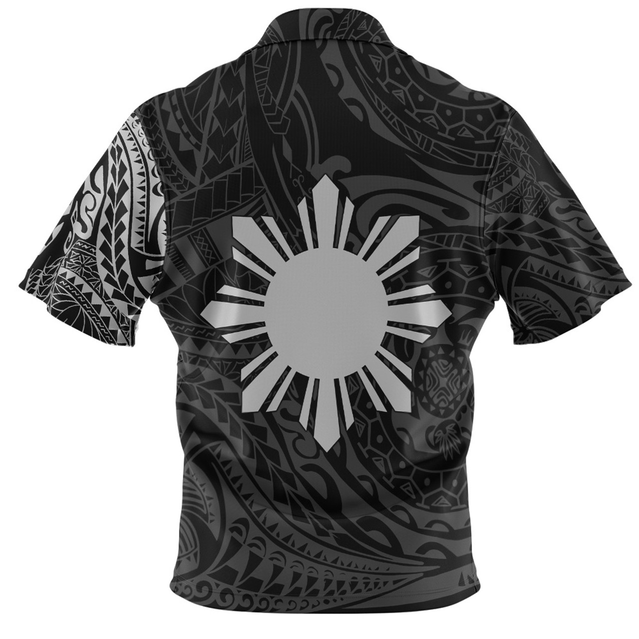 Philippines Filipinos Polynesian Tattoo Style Zip Polo Shirt