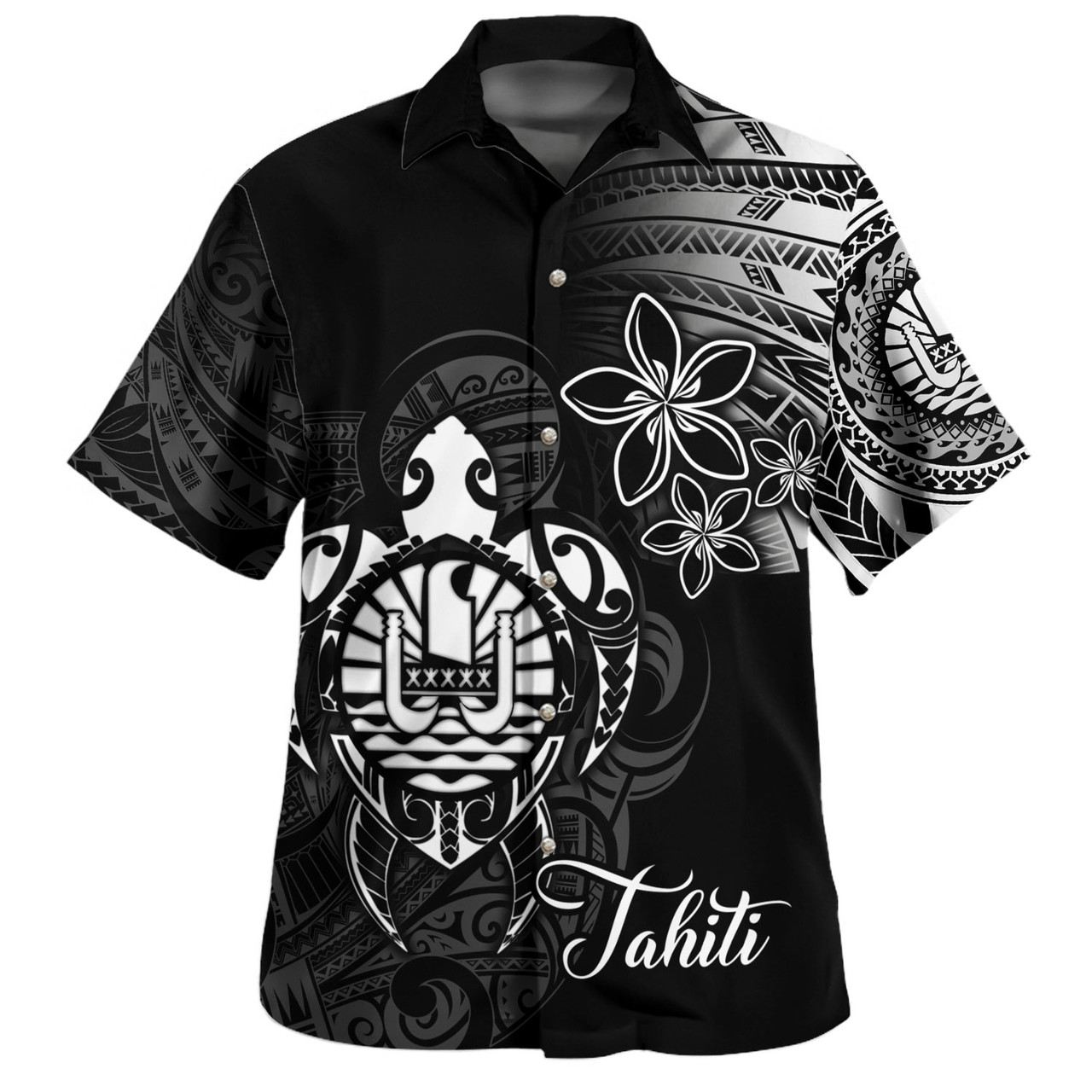 French Polynesia Custom Personalised Hawaiian Shirt Seal Turtle Plumeria Tribal Patterns