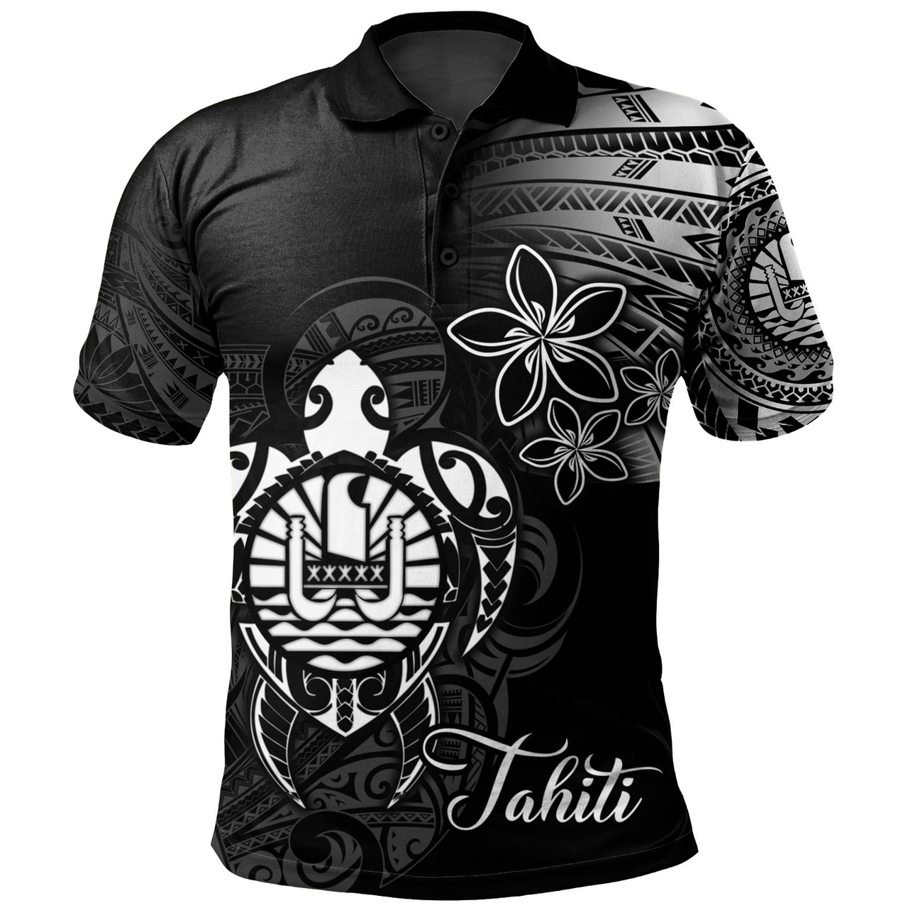 French Polynesia Custom Personalised Polo Shirt Seal Turtle Plumeria Tribal Patterns