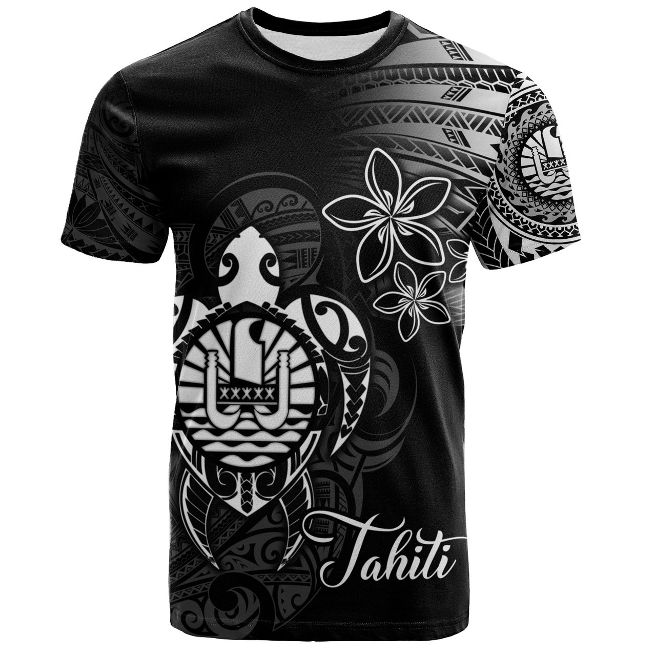 French Polynesia Custom Personalised T-Shirt Seal Turtle Plumeria Tribal Patterns