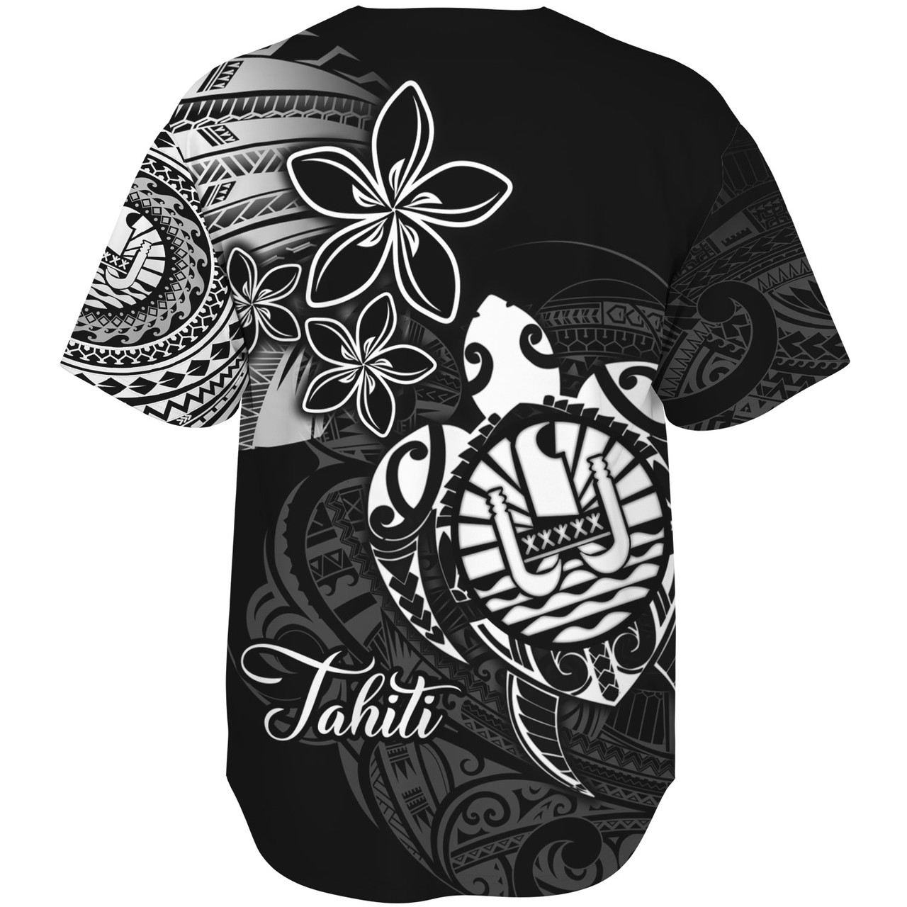 French Polynesia Custom Personalised Baseball Shirt Seal Turtle Plumeria Tribal Patterns