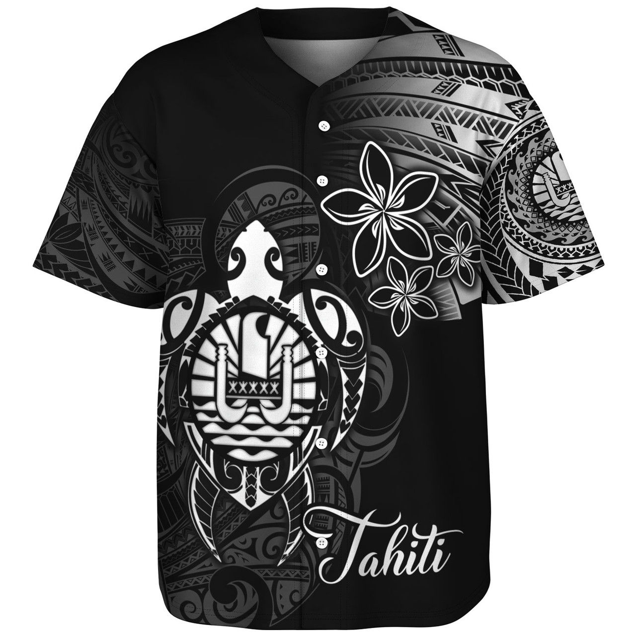 French Polynesia Custom Personalised Baseball Shirt Seal Turtle Plumeria Tribal Patterns