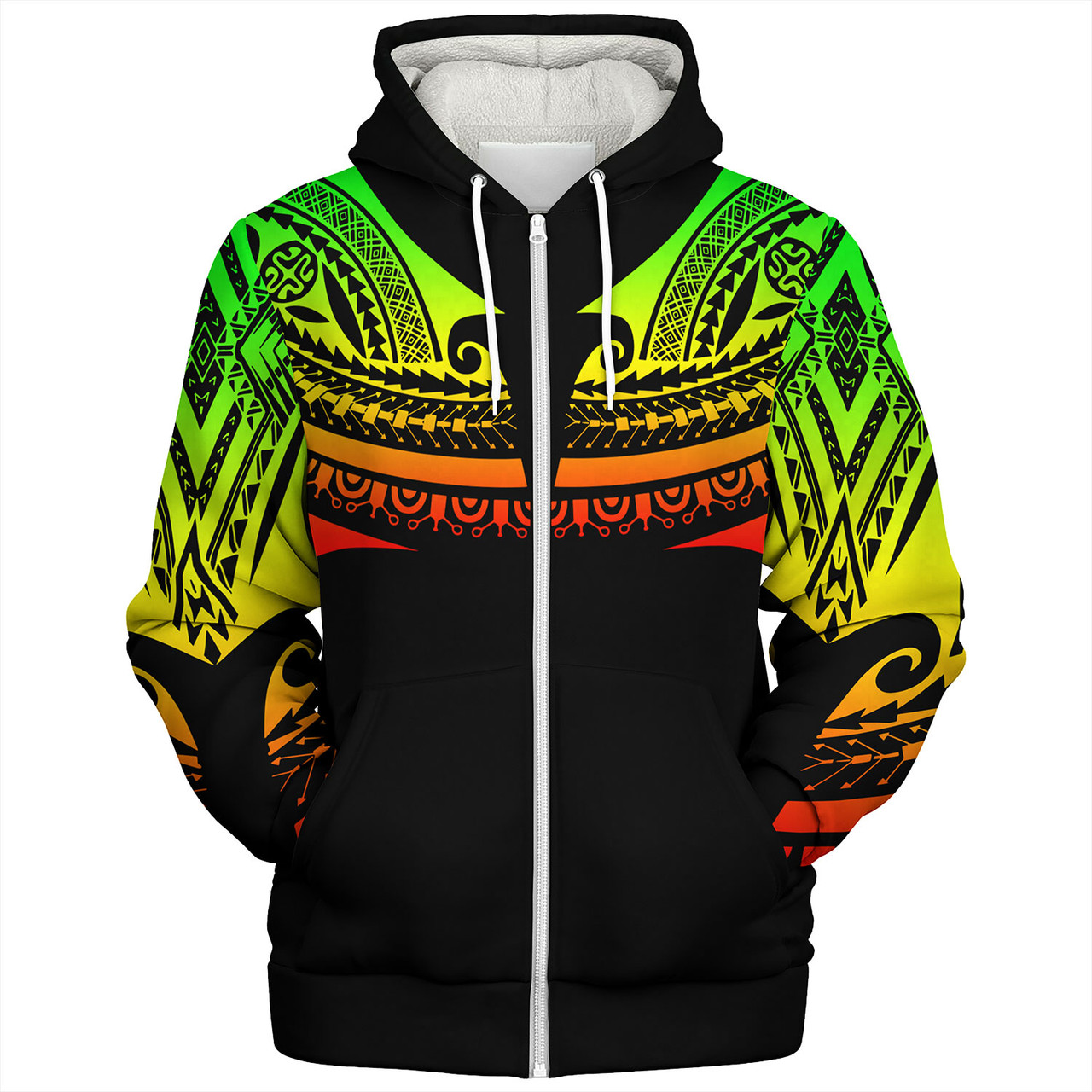 Polynesian Custom Personalised Sherpa Hoodie Polynesian Tattoo Style