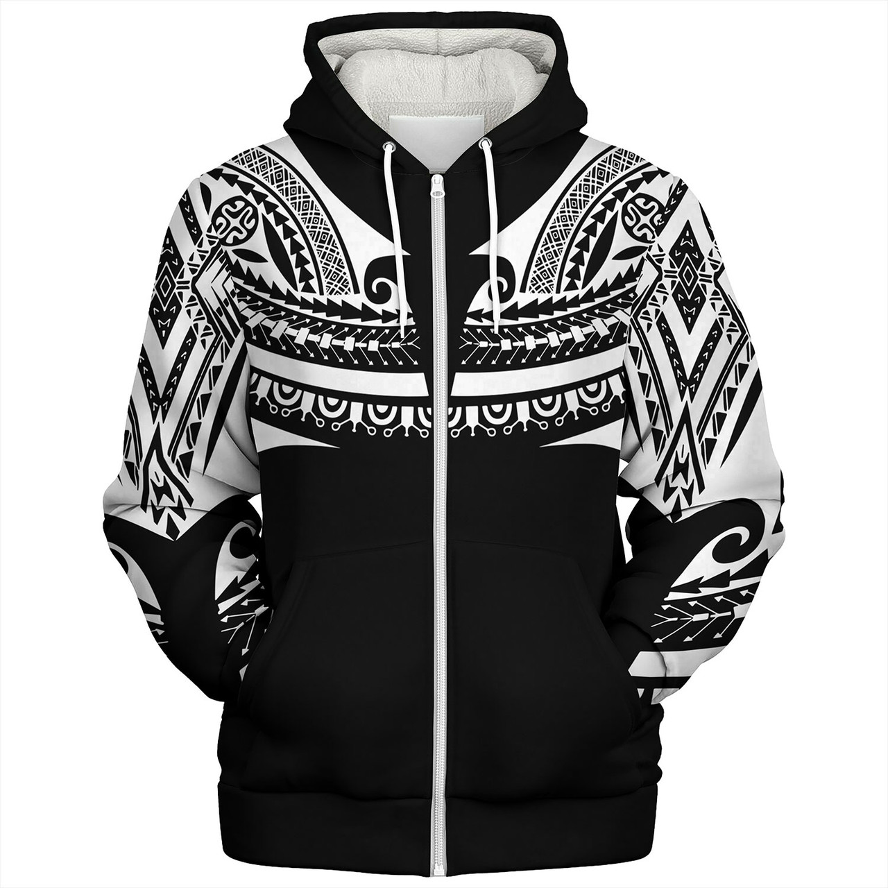 Polynesian Custom Personalised Sherpa Hoodie Polynesian Tattoo Style