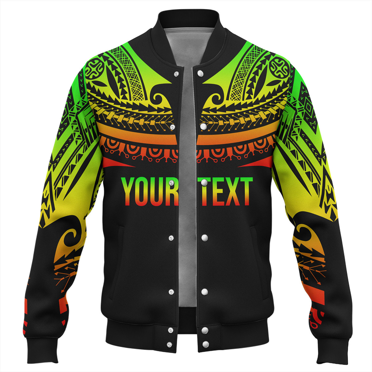 Polynesian Custom Personalised Baseball Jacket Polynesian Tattoo Style