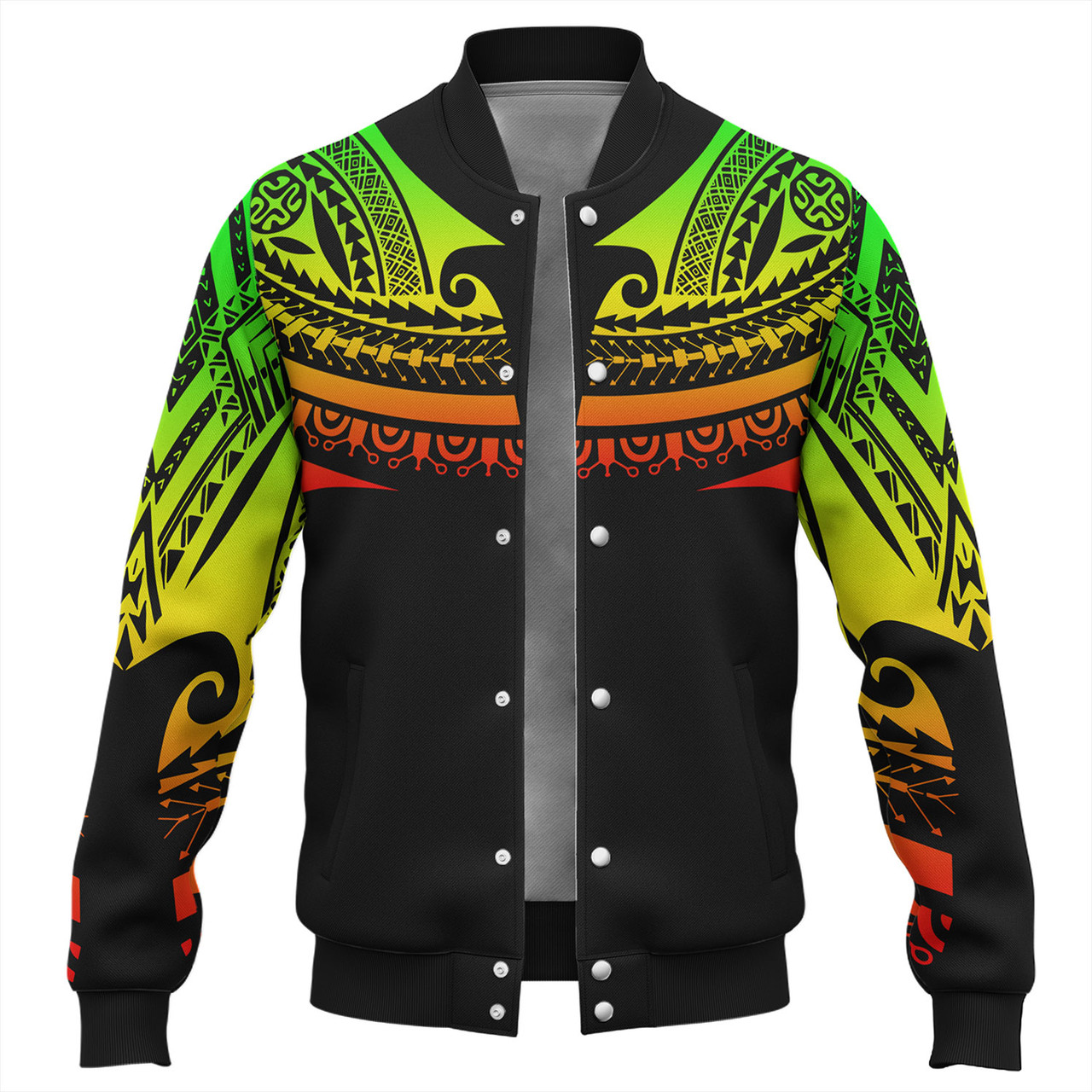 Polynesian Custom Personalised Baseball Jacket Polynesian Tattoo Style