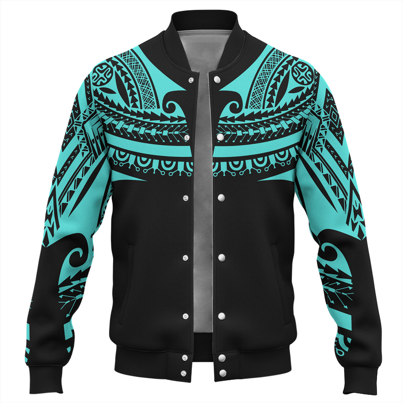 Polynesian Custom Personalised Baseball Jacket Polynesian Tattoo Style