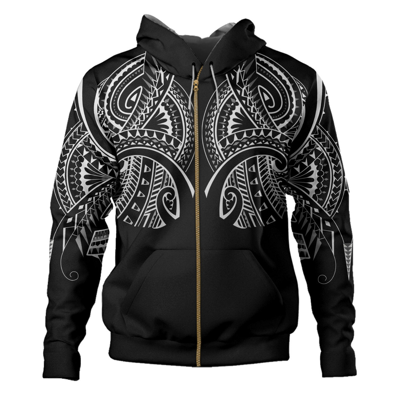 Hawaii Custom Personalised  Hoodie Black Polynesian Tribal Tatau Design