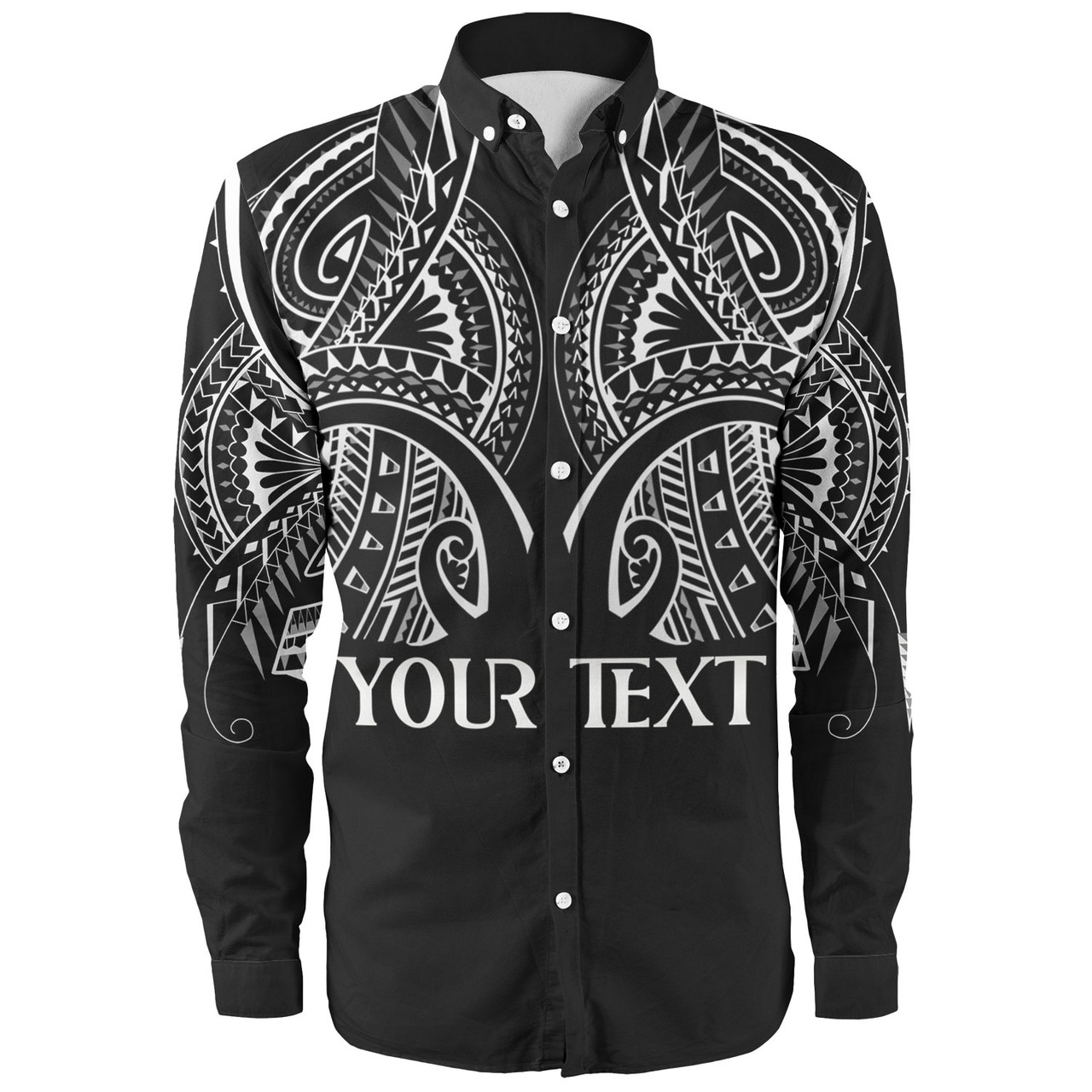 Hawaii Custom Personalised Long Sleeve Shirt Black Polynesian Tribal Tatau Design