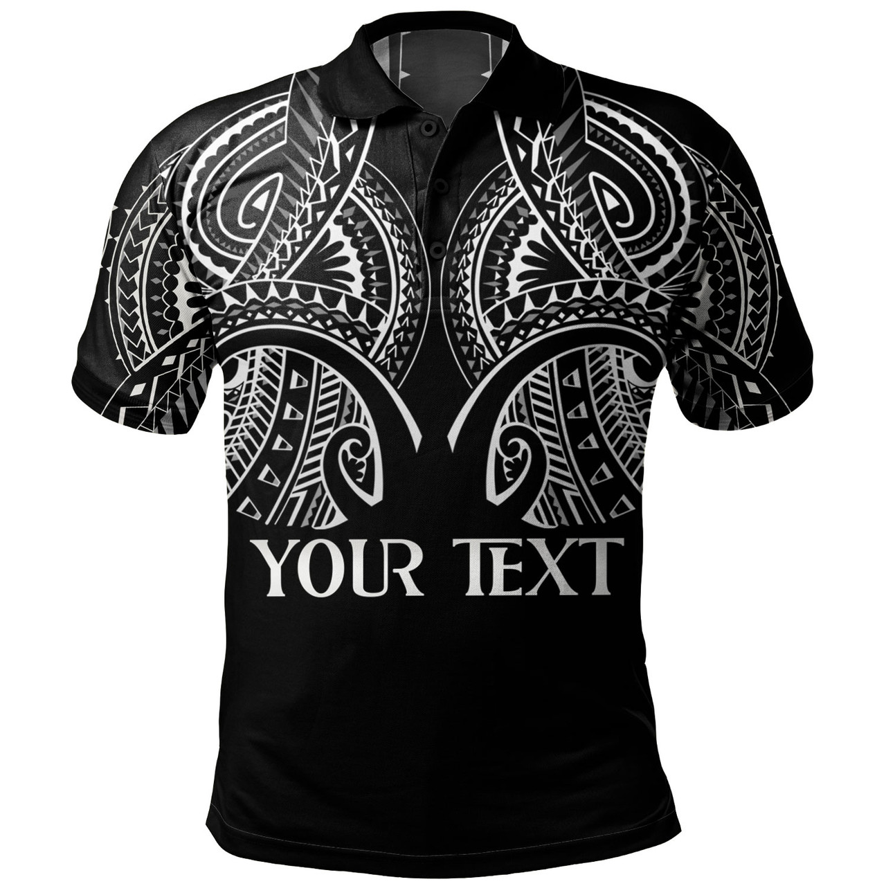 Hawaii Custom Personalised Polo Shirt Black Polynesian Tribal Tatau Design