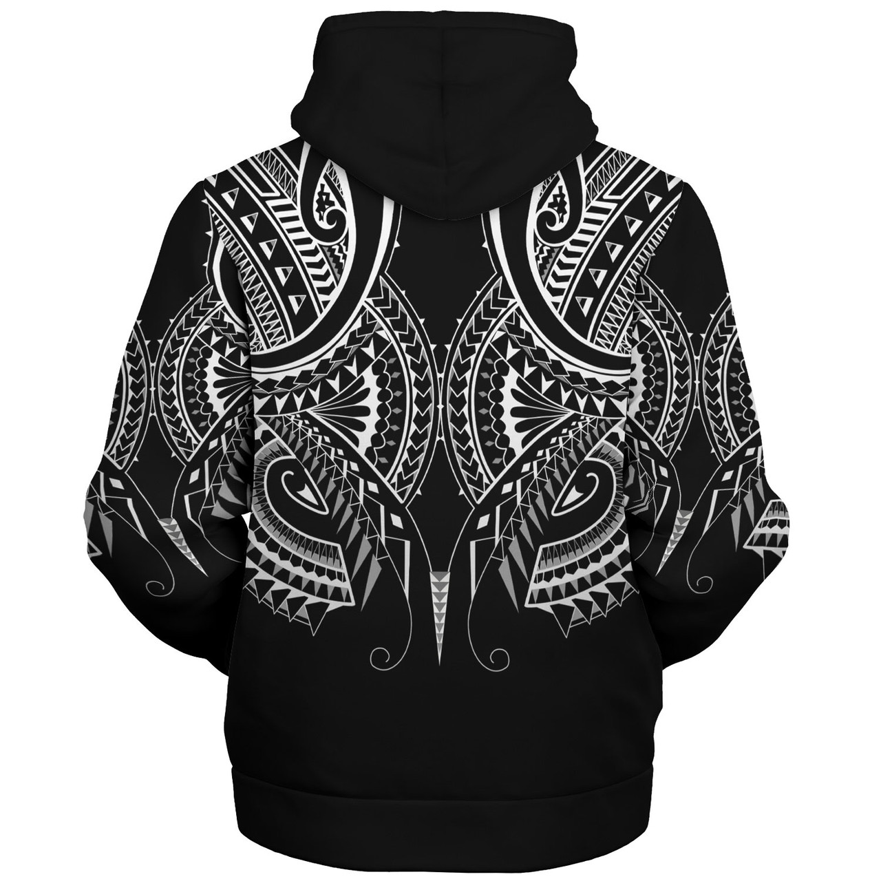 Hawaii Custom Personalised  Sherpa Hoodie Black Polynesian Tribal Tatau Design