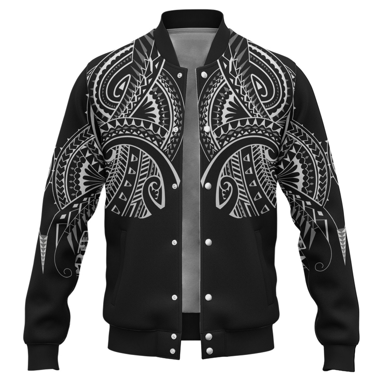 Hawaii Custom Personalised  Baseball Jacket Black Polynesian Tribal Tatau Design