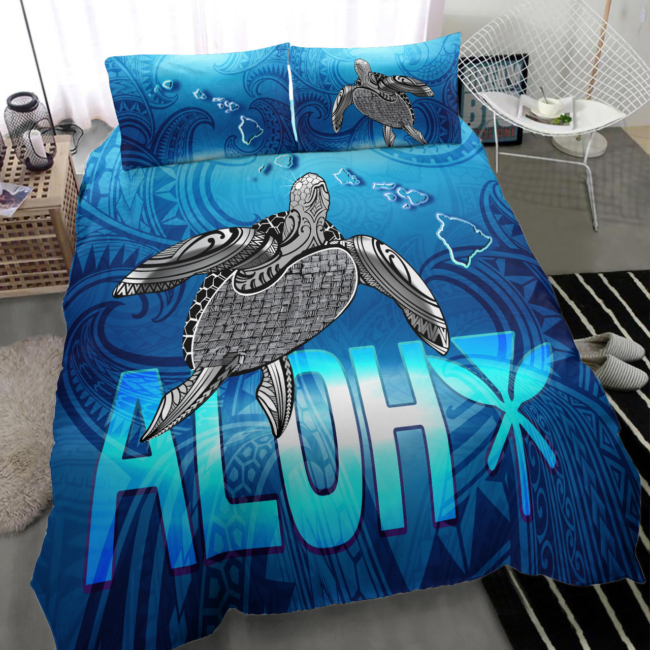 Hawaii Bedding Set Aloha Turtle Ocean Style