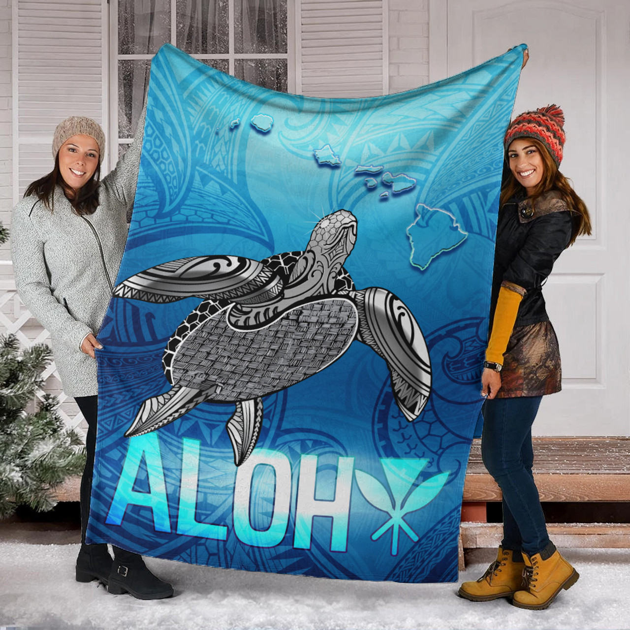 Hawaii Premium Blanket Aloha Turtle Ocean Style