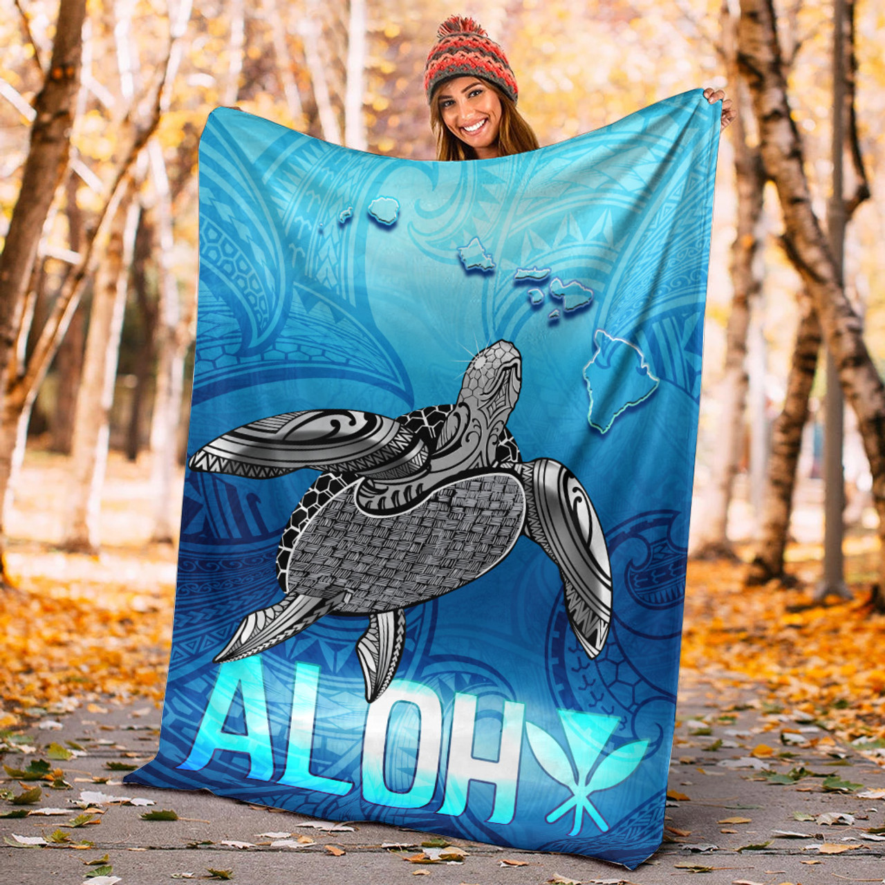 Hawaii Premium Blanket Aloha Turtle Ocean Style