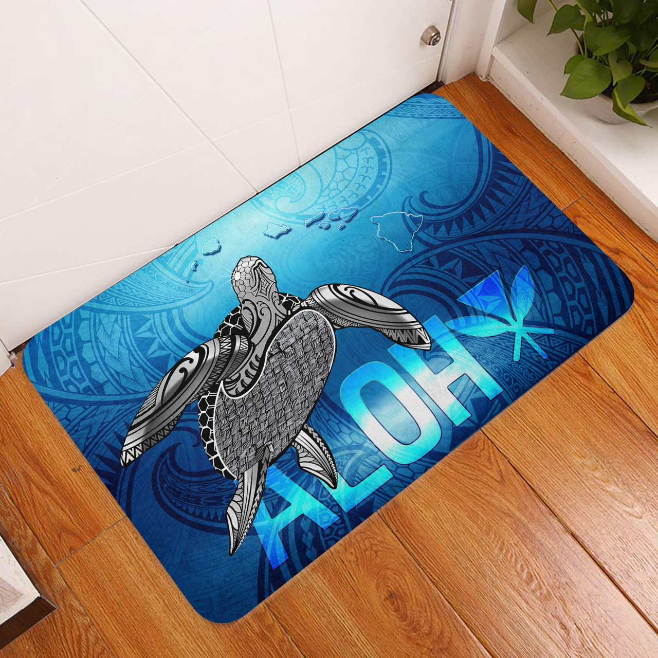 Hawaii Door Mat Aloha Turtle Ocean Style