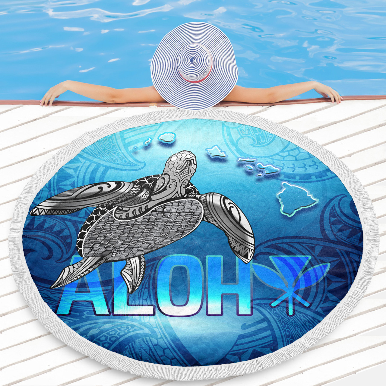Hawaii Beach Blanket Aloha Turtle Ocean Style