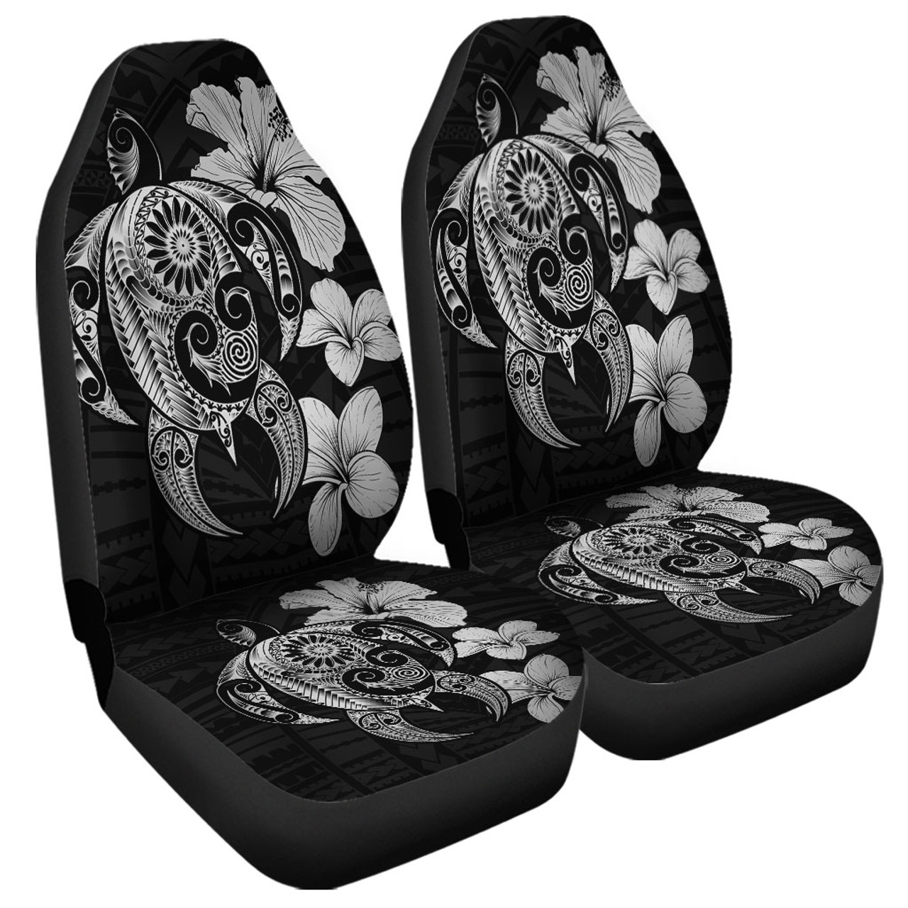 Hawaii Car Seat Covers Hibiscus Plumeria Mix Polynesian Turtle